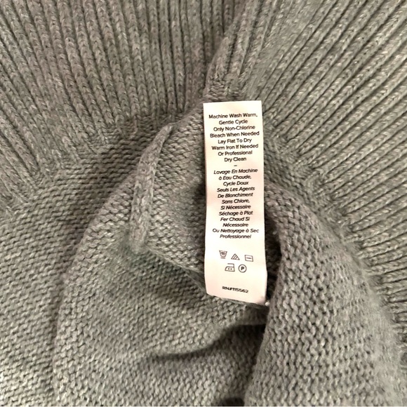 CINQ À SEPT Kiana grey knit sweater mini dress with tie size Medium - Picture 8 of 8